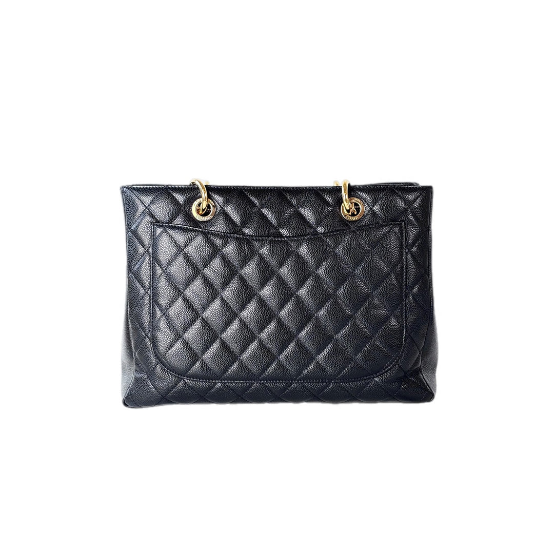 Chanel Tote Gst Black Gold Caviar Bag
