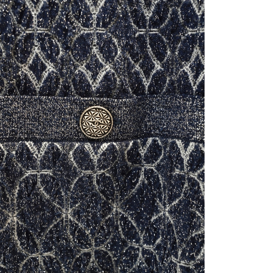 Chanel 2015 Silk/Nylon Blue Dress #38
