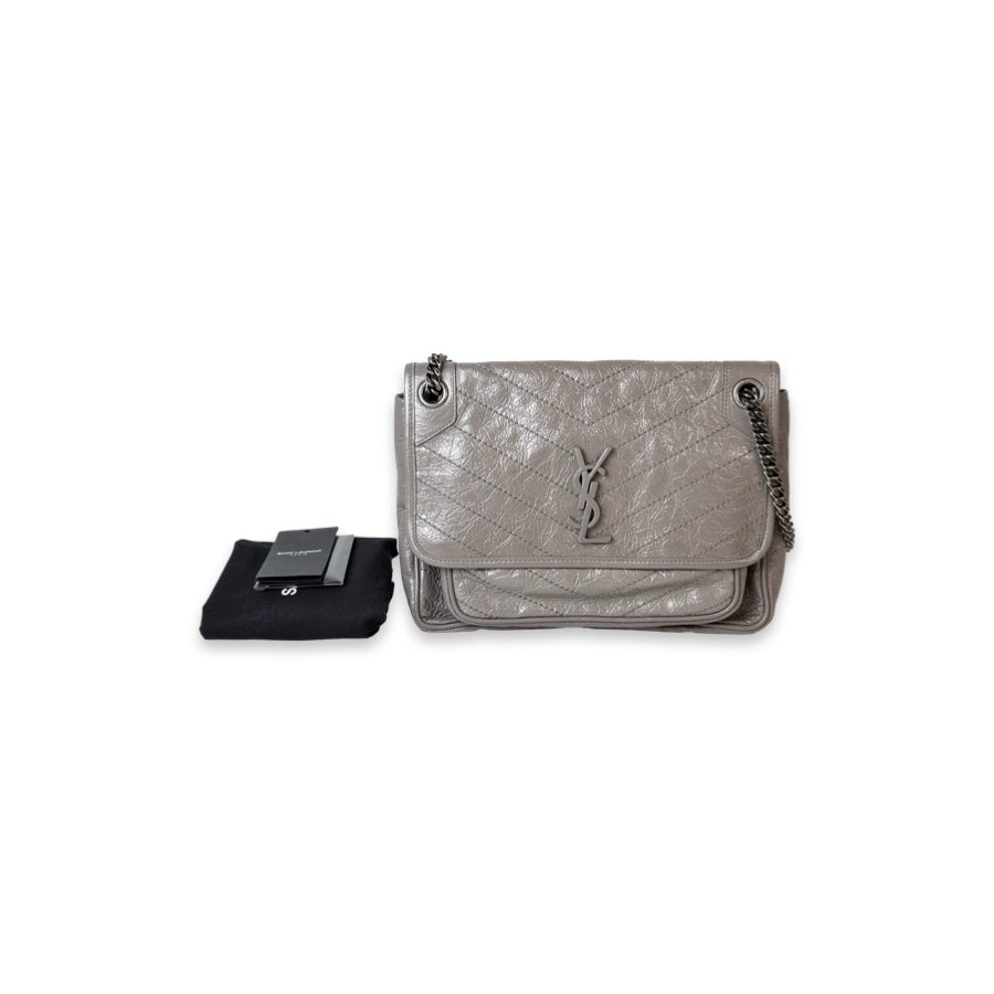 YSL Niki Medium 27.9cm Grey Bag