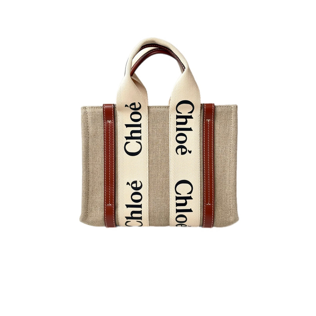 Chloe Woody Small Tote Bag Canvas