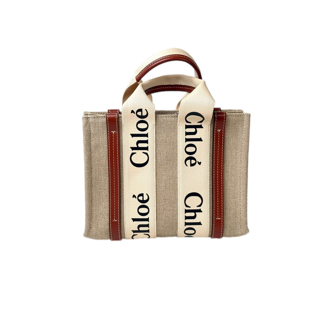 Chloe Woody Small Tote Bag Canvas
