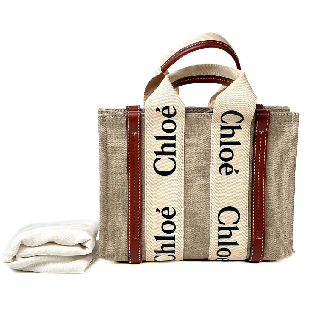 Chloe Woody Small Tote Bag Canvas