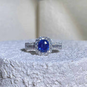 Natural Blue Sapphire Ring D1.34ct d0.56ct 18K, Sri Lanke