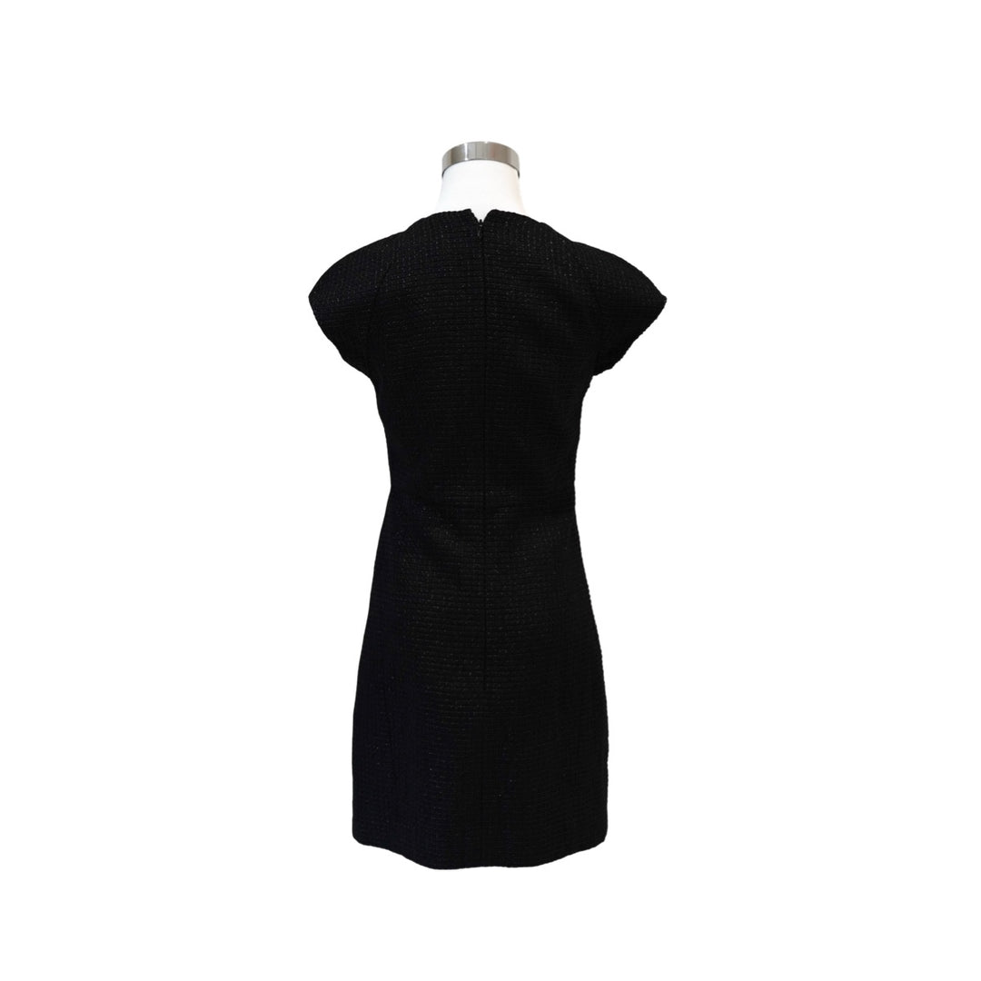 Chanel 18B Black Tweed Mid-Length Short Sleeve Dress #34