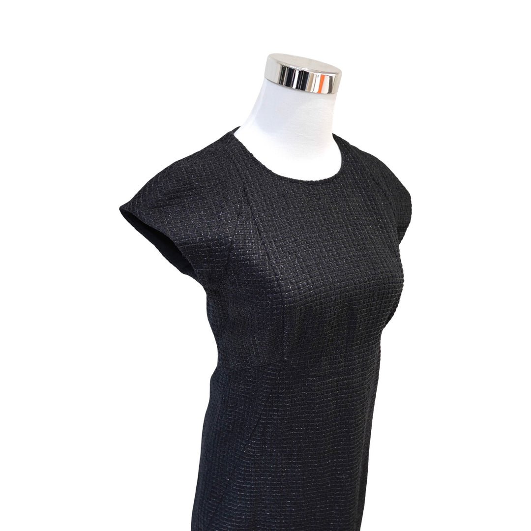 Chanel 18B Black Tweed Mid-Length Short Sleeve Dress #34