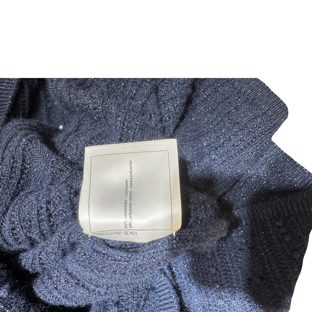 Chanel Navy Blue Pointelle Knit Vest Dress #34