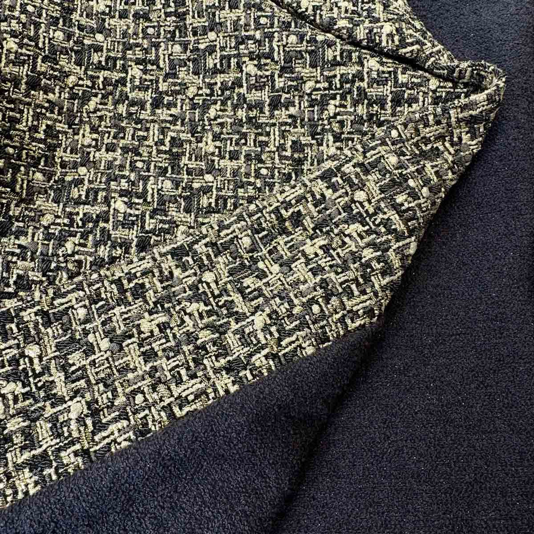 Chanel 16A Tweed Coat Gold/Grey #34