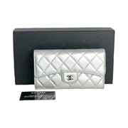 Pre-owned Chanel Silver CF Long Wallet in Calfskin - photo 2