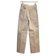 Hermes High-Waisted Leather Cotton Pants #34