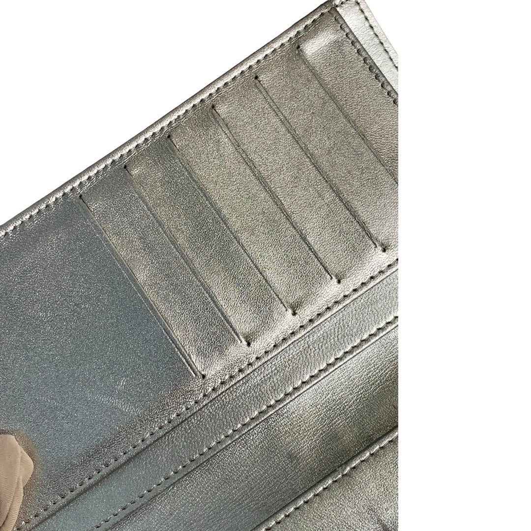 Pre-owned Chanel Silver CF Long Wallet in Calfskin - photo 9