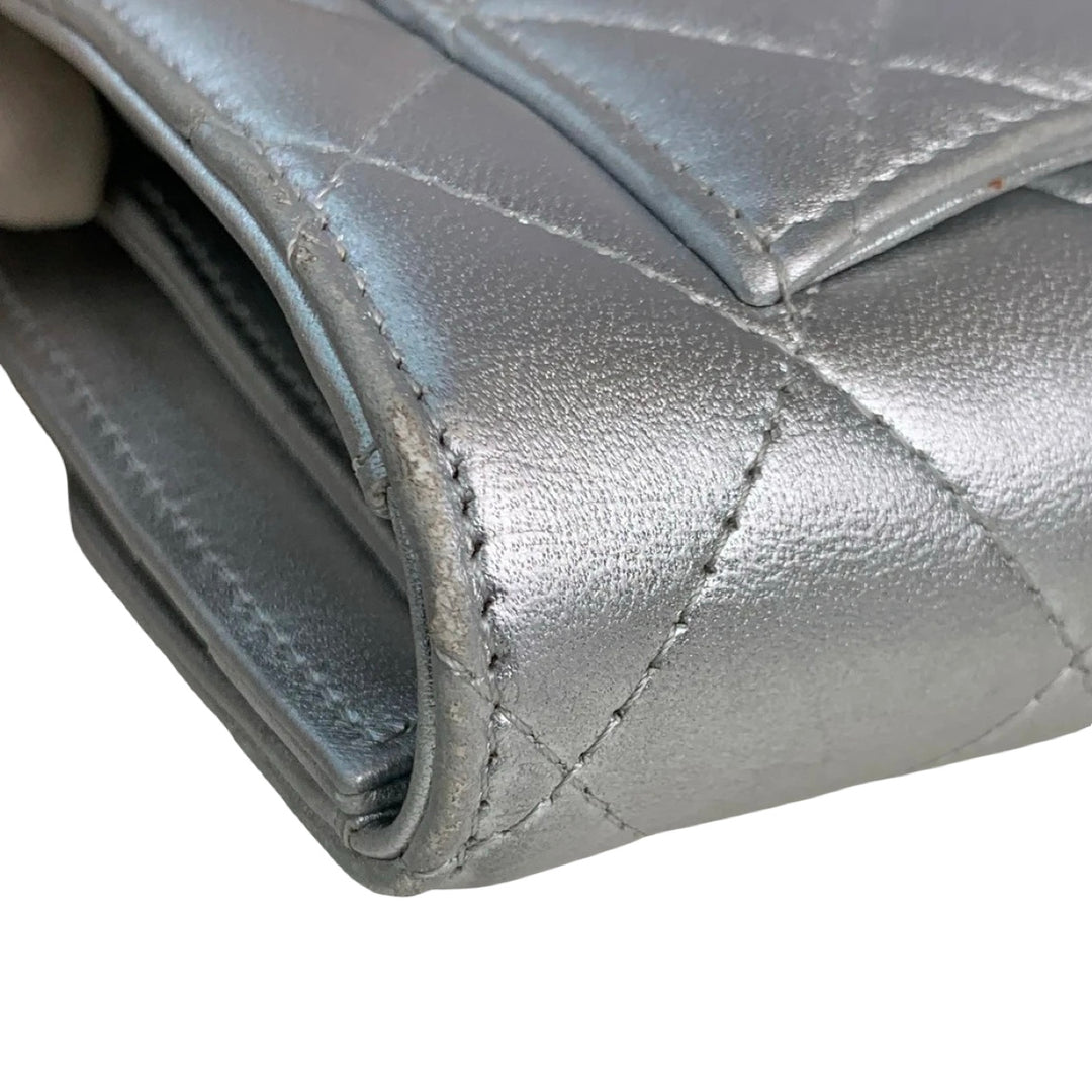 Pre-owned Chanel Silver CF Long Wallet in Calfskin - photo 14