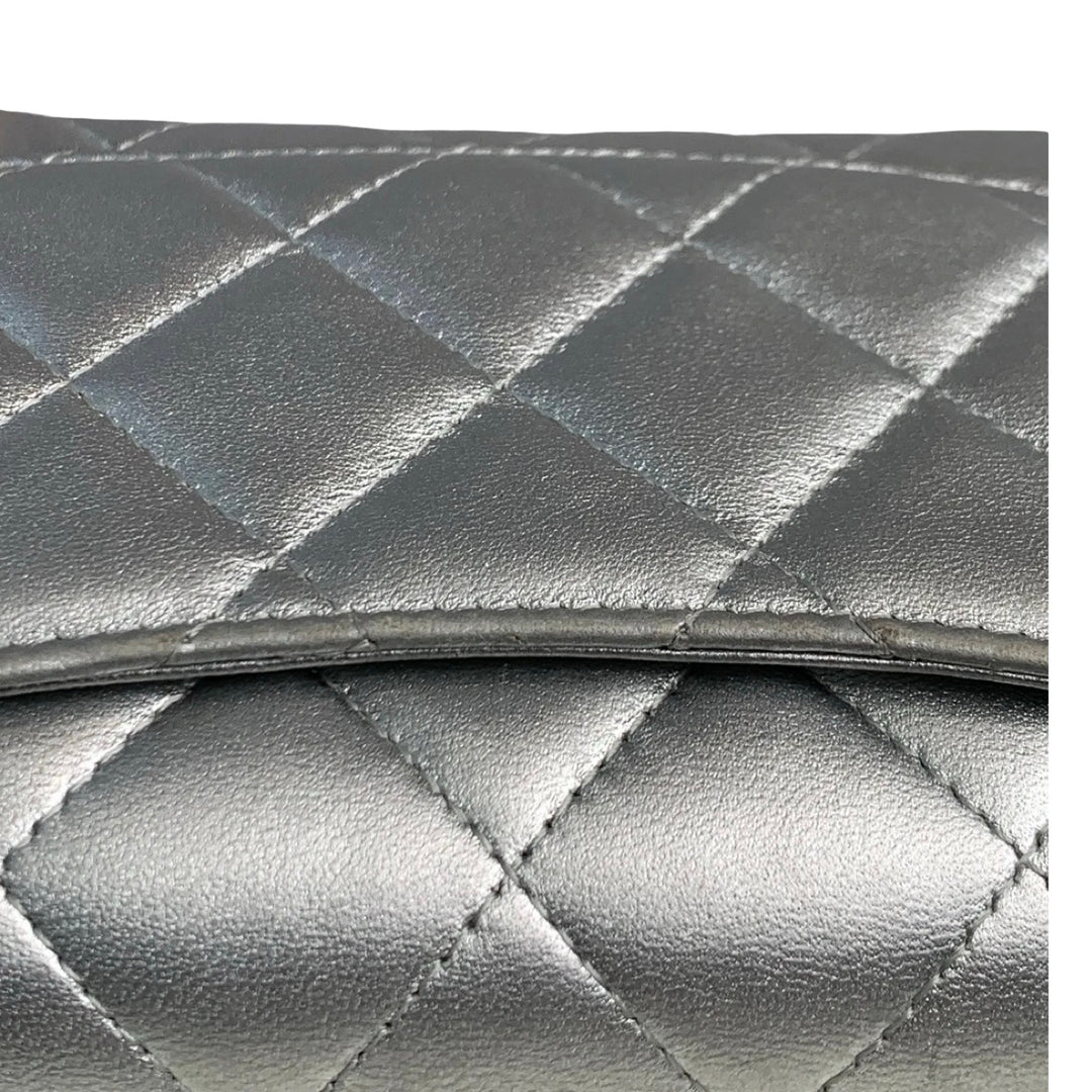 Pre-owned Chanel Silver CF Long Wallet in Calfskin - photo 17