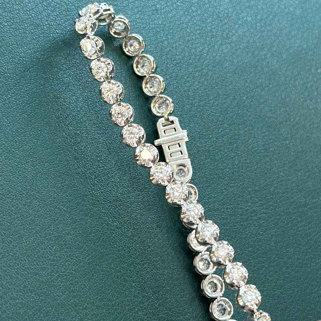 Natural White Diamond Tennis Bracelet D4.20ct F-G VVS