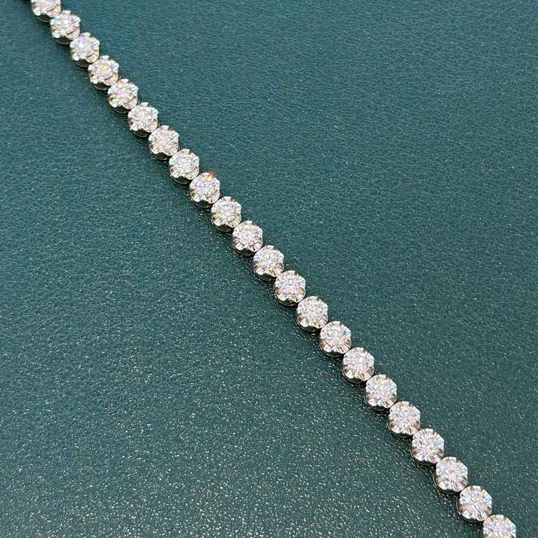 Natural White Diamond Tennis Bracelet D4.20ct F-G VVS
