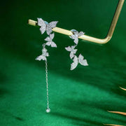 Natural White Diamond Asymmetry Butterfly Earrings D0.48ct,18K