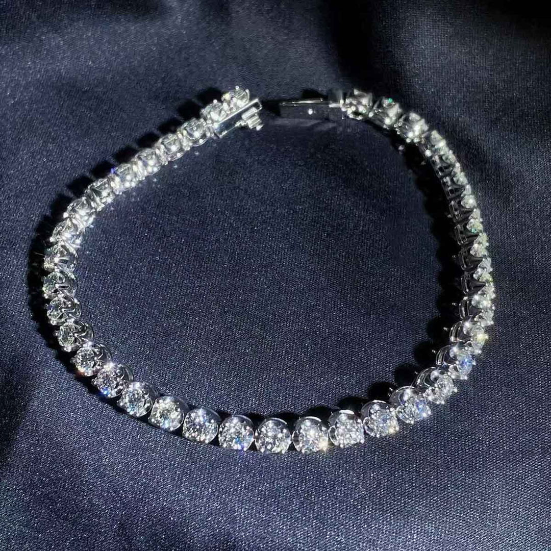 Natural White Diamond Tennis Bracelet D4.20ct F-G VVS