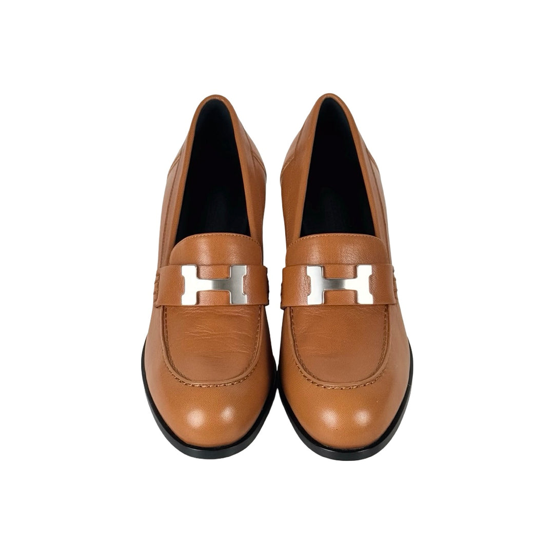 Hermes Dauphine 70 Loafer Beige Shoes #38