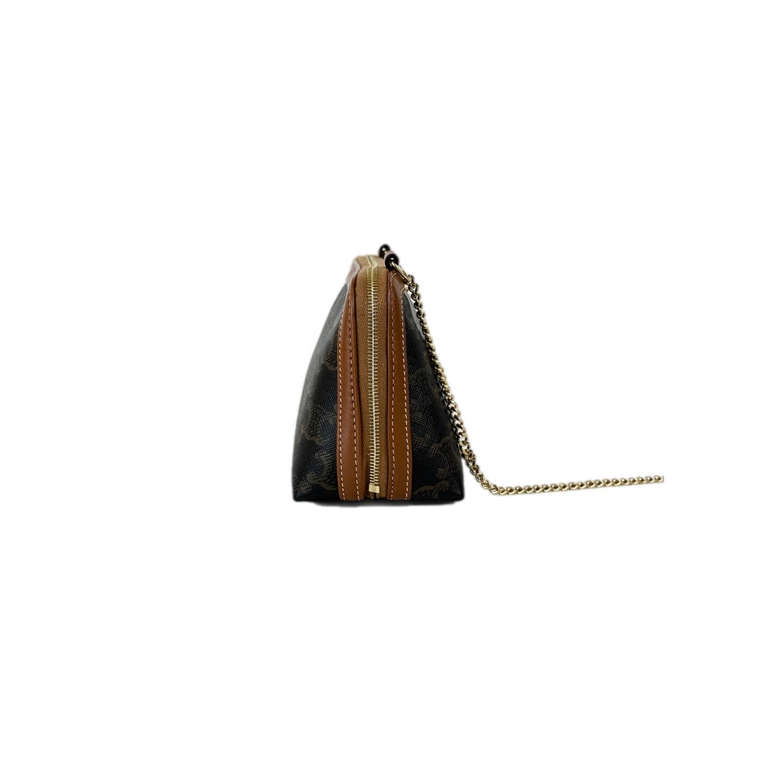 Celine Clutch on Chain Triomphe Coated Canvas Bag