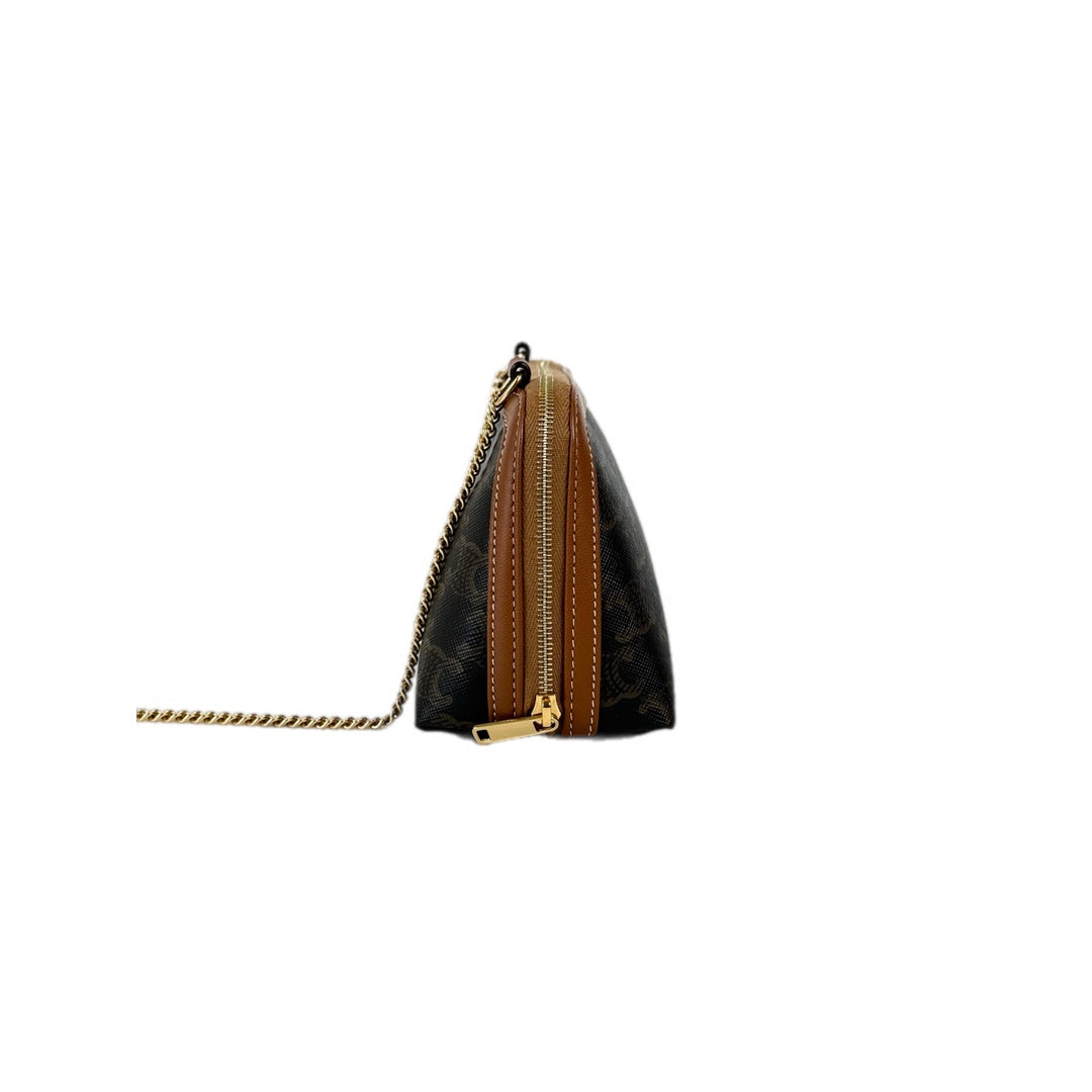 Celine Clutch on Chain Triomphe Coated Canvas Bag
