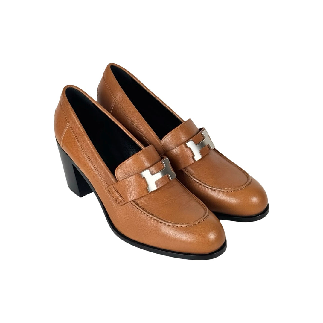 Hermes Dauphine 70 Loafer Beige Shoes #38