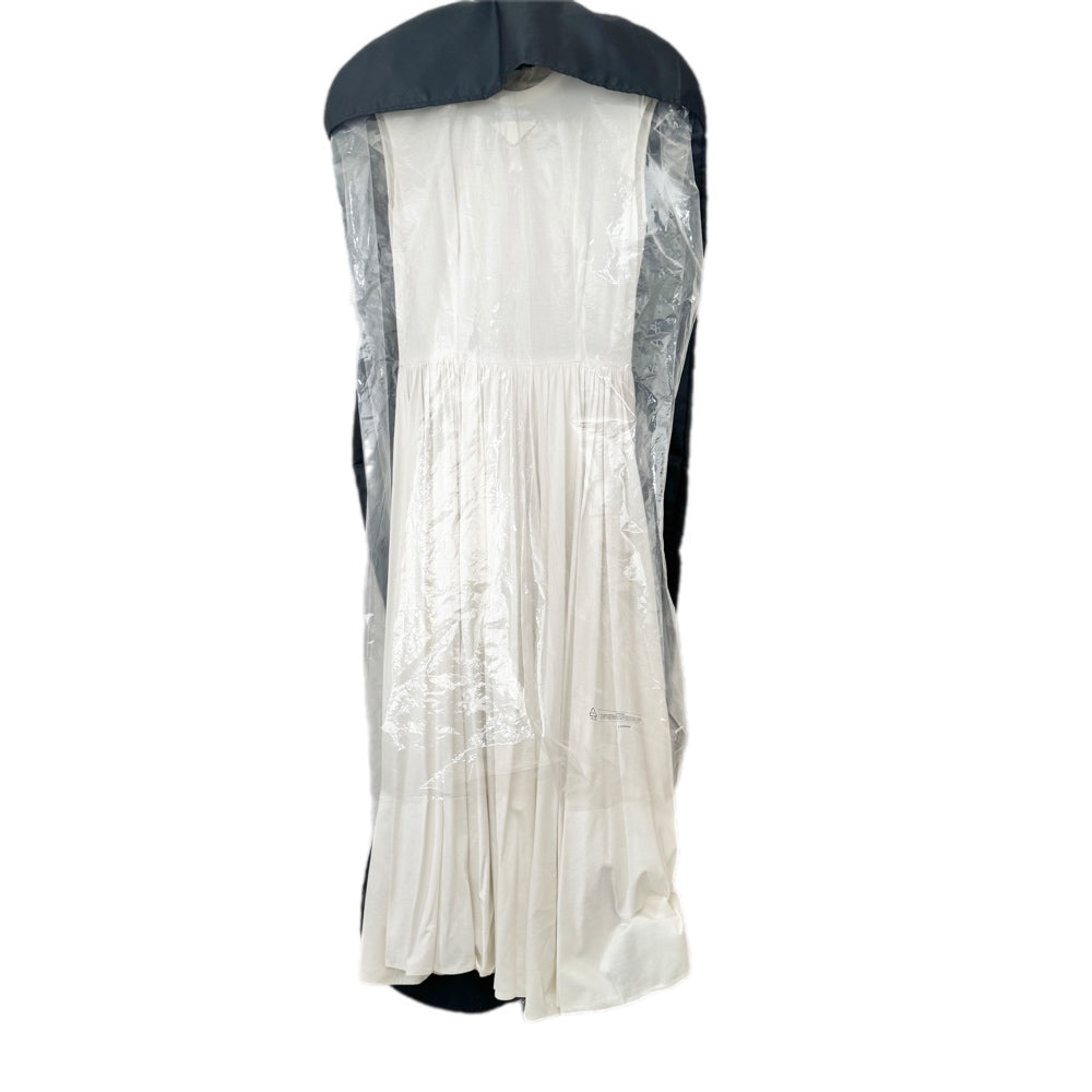Prada White Draped Sleeveless Long Dress #S