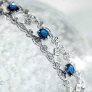 Natural Sapphire Diamond Bracelet D4.797ct d1.18ct. 18K