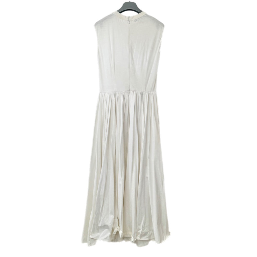 Prada White Draped Sleeveless Long Dress #S