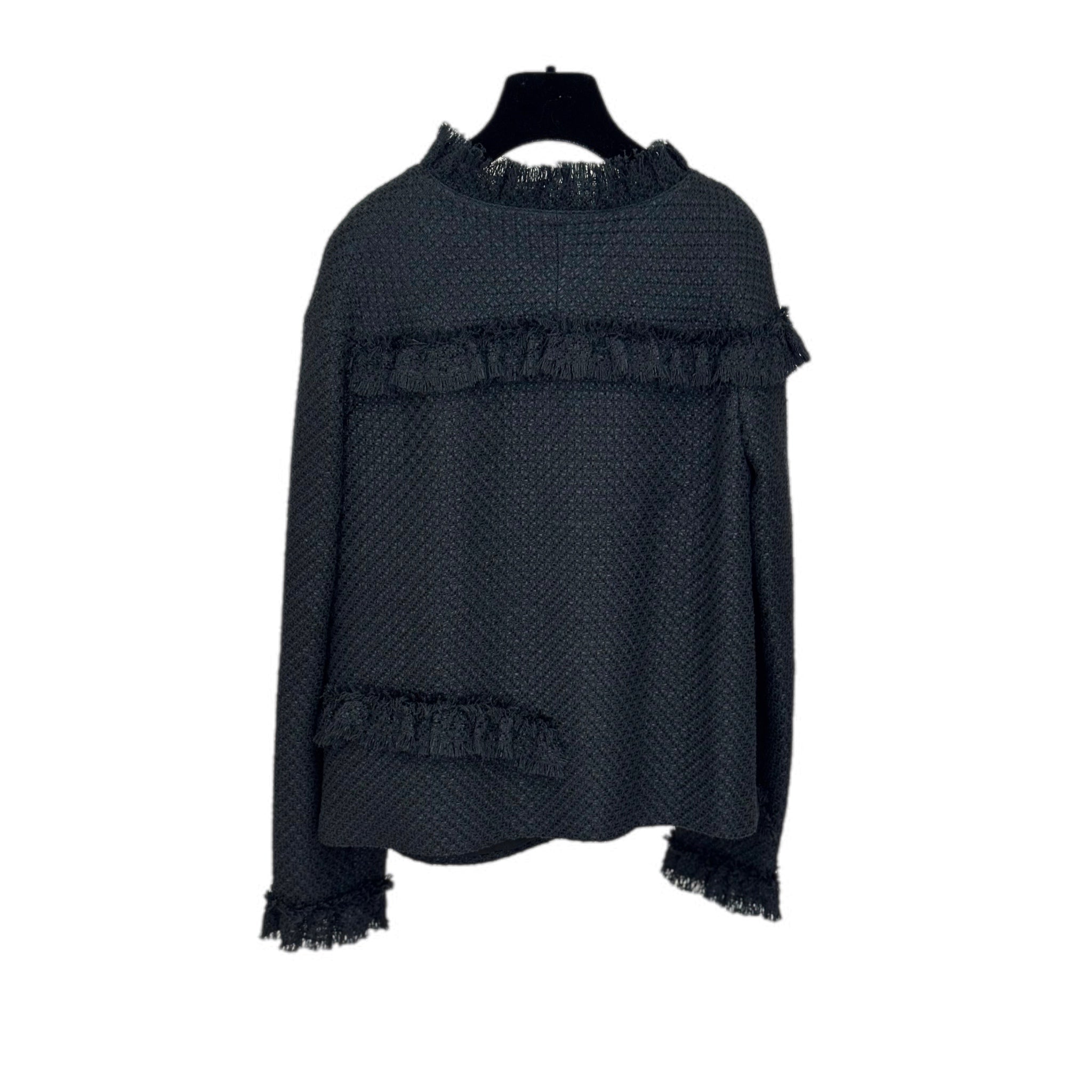 Chanel Black Cotton Ruffled Jacket