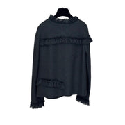 Chanel Black Cotton Ruffled Jacket