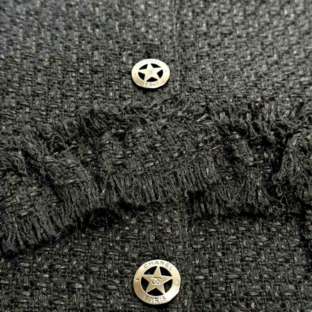 Chanel Black Cotton Ruffled Jacket