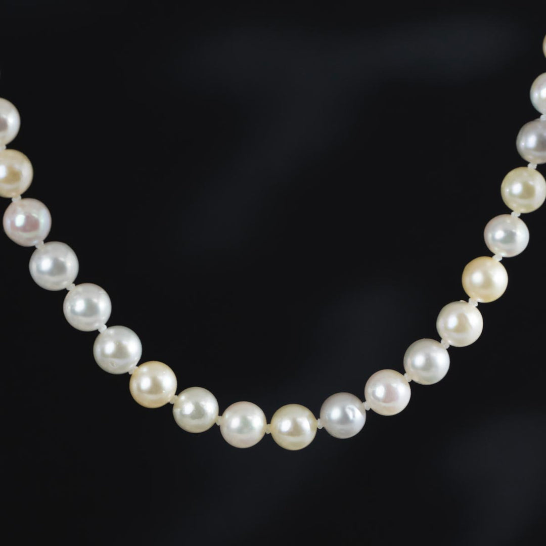 Natural Multi Akoya Pearl Necklace 6.5-7mm, S925 Silver