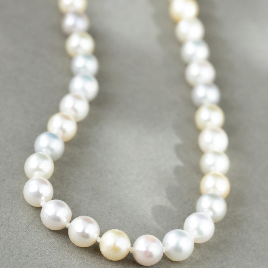 Natural Multi Akoya Pearl Necklace 6.5-7mm, S925 Silver