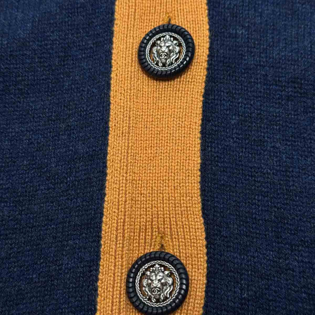 Chanel 14B Mustard Trim Button Cardigan #38