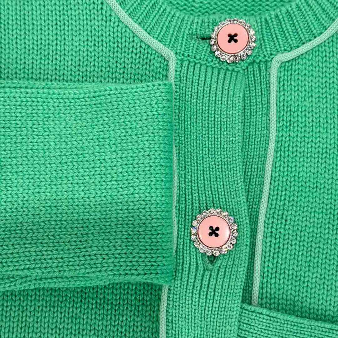 Miumiu Green Embellished Cashmere Cardigan #36
