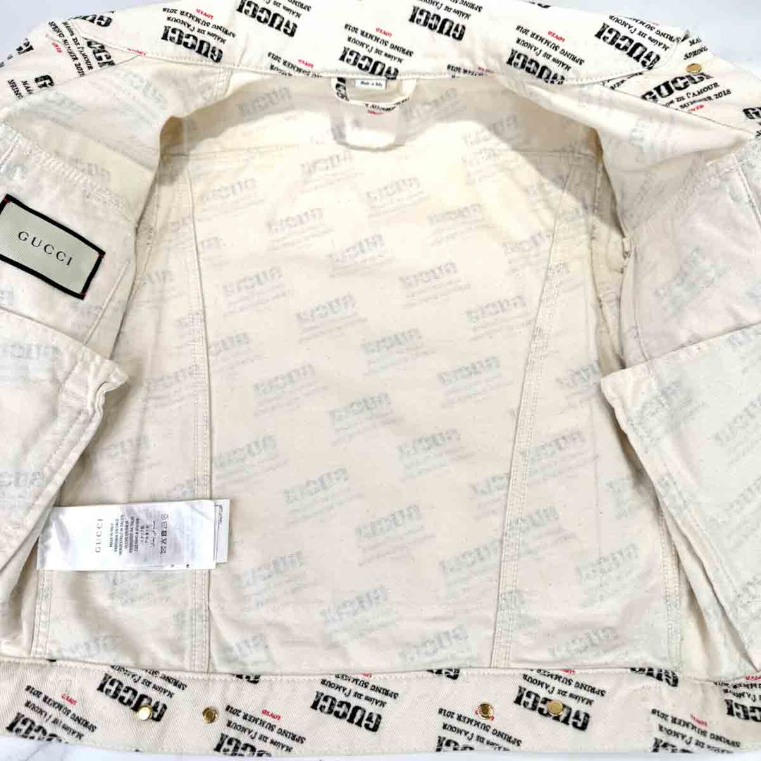 Gucci Cotton Invitation Stamp Denim Jacket