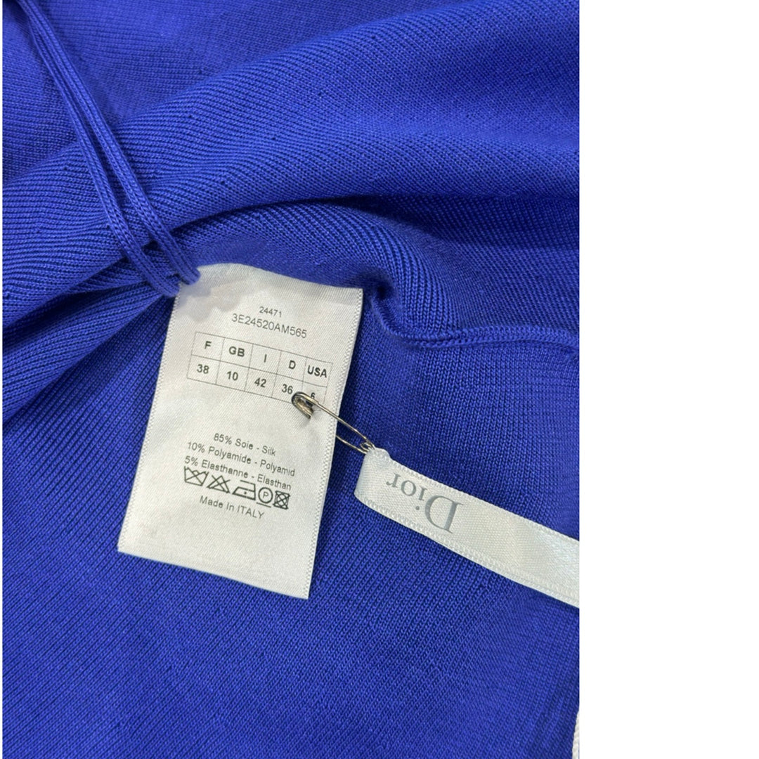 Dior Sleeveless Knit Blue Silk Top #38