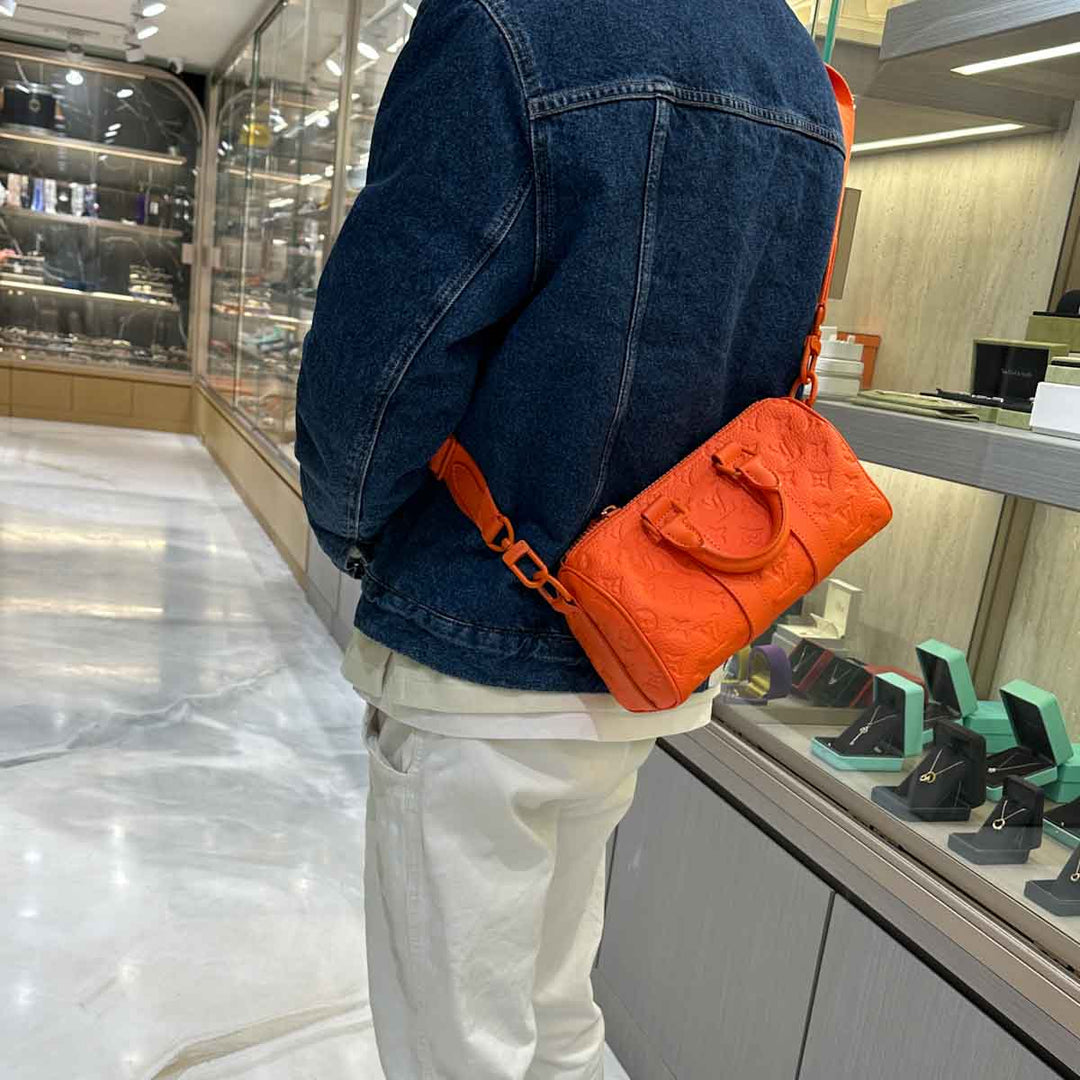 Louis Vuitton Orange Monogram Keepall  25cm