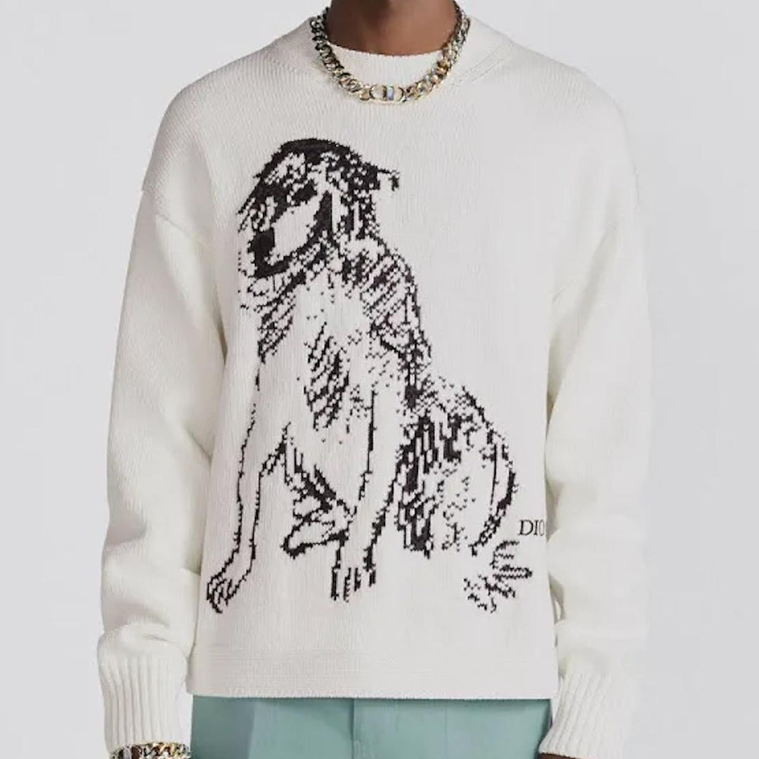 Dior White Cotton Sweater  S