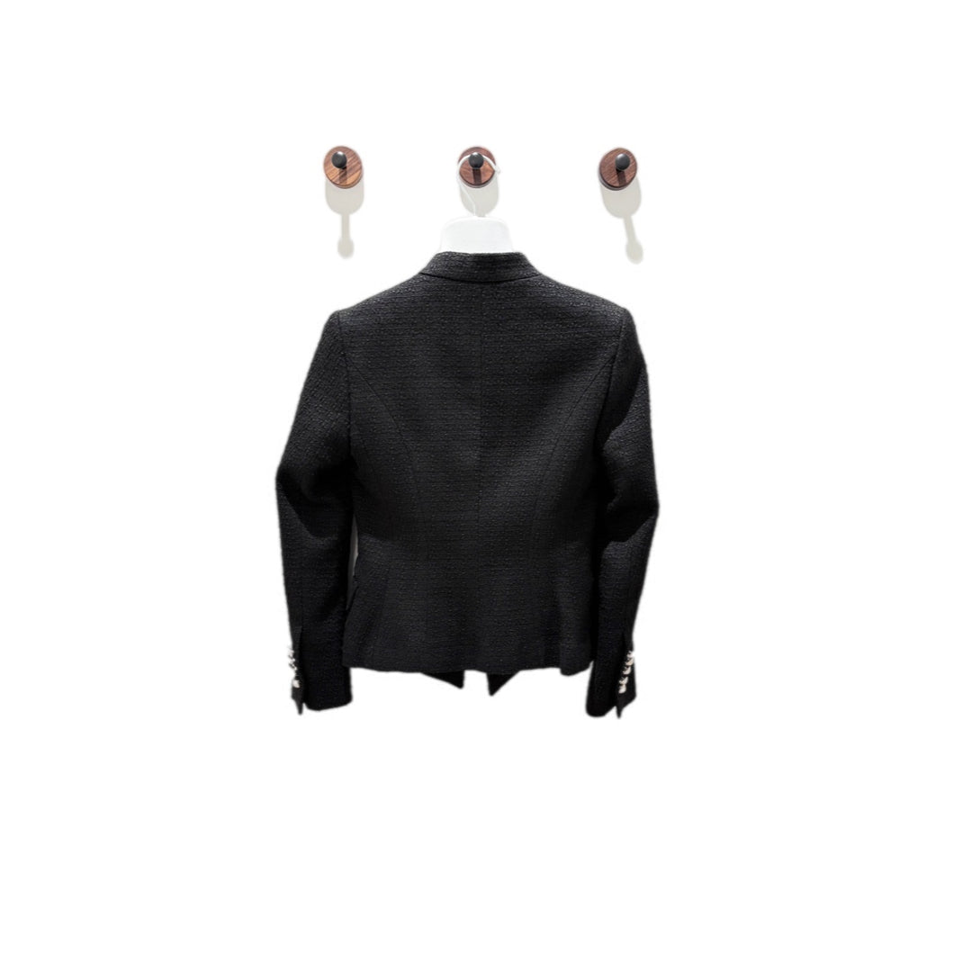 Balmain Black Tweed Blazer Size 34