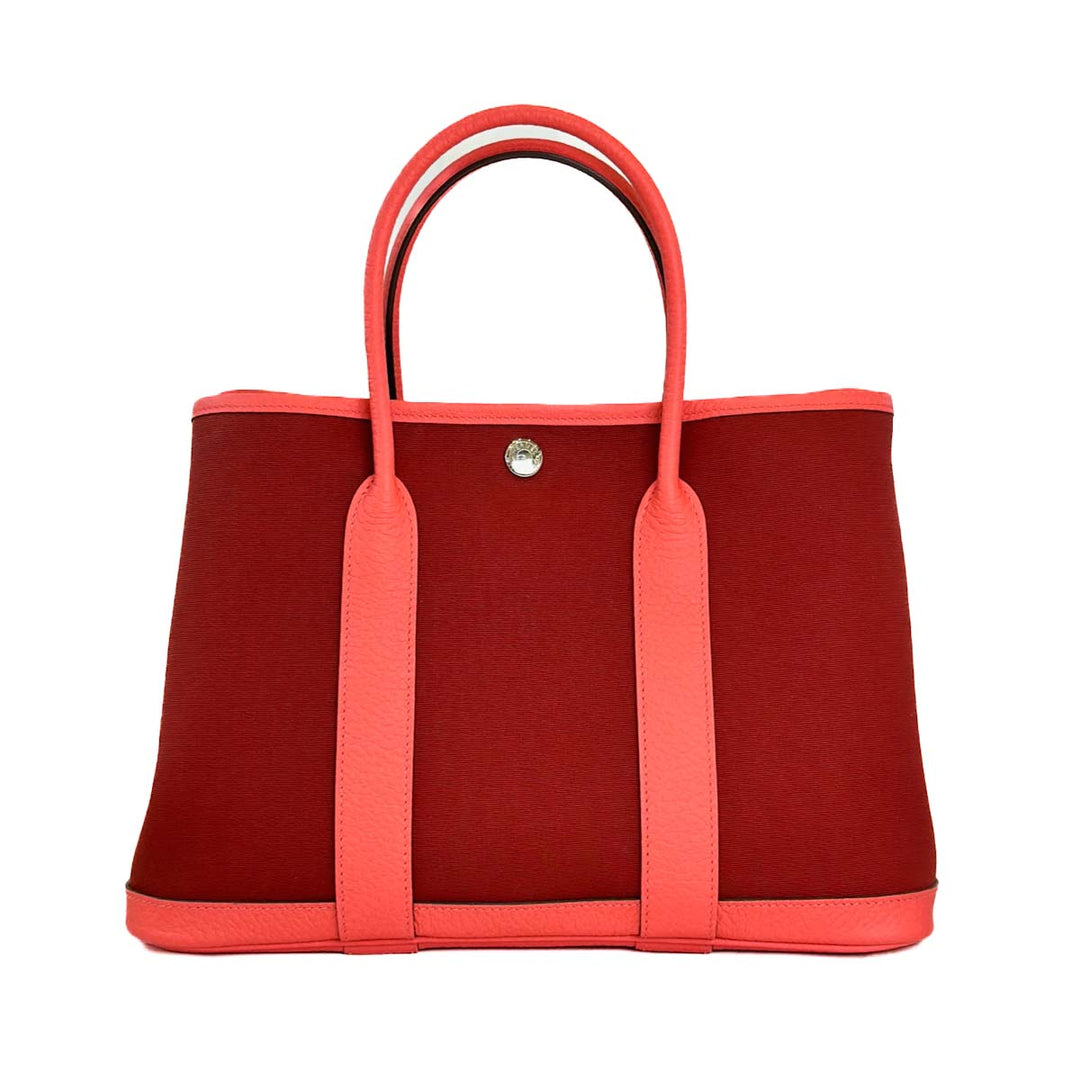 Hermes Garden Party 30 Rouge Canvas