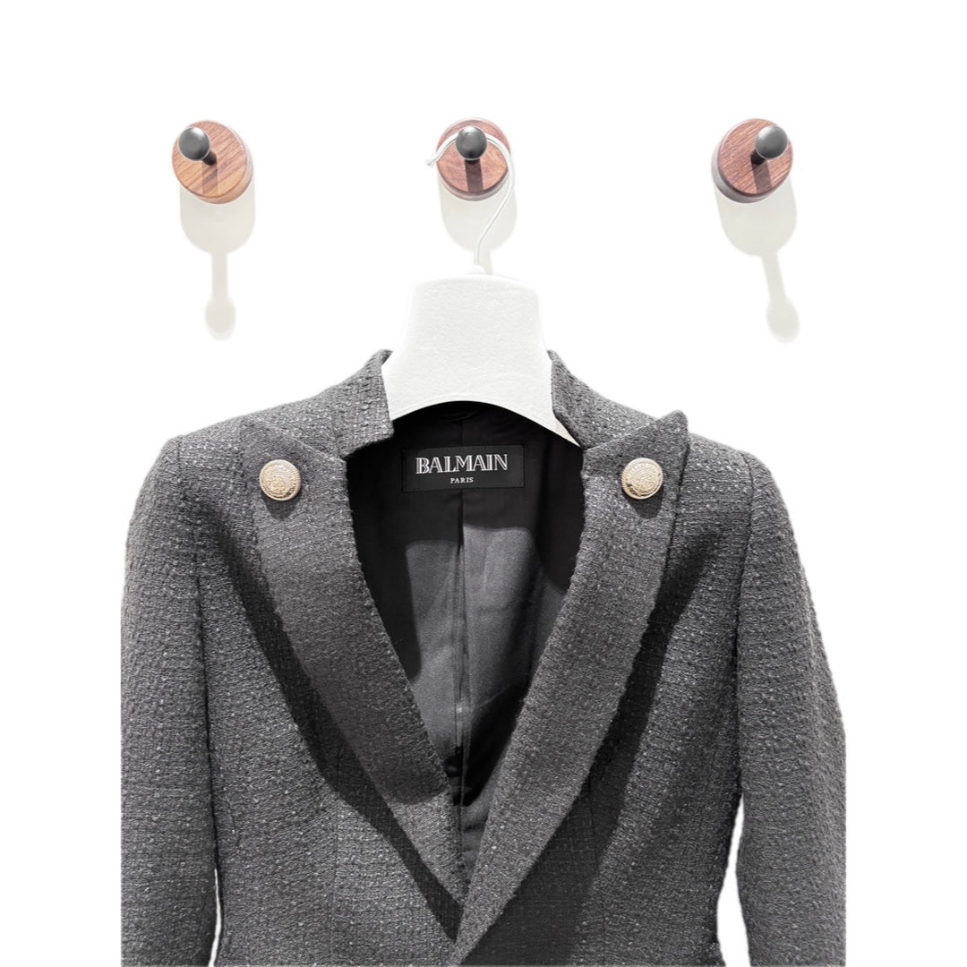 Balmain Black Tweed Blazer Size 34
