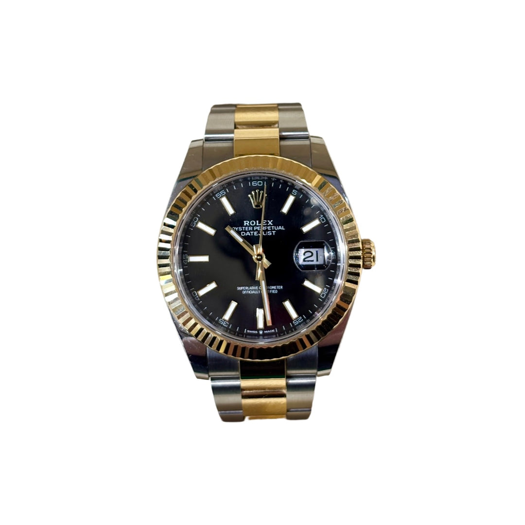 Rolex Datejust 41 mm Black Dial Oystersteel and Yellow Gold