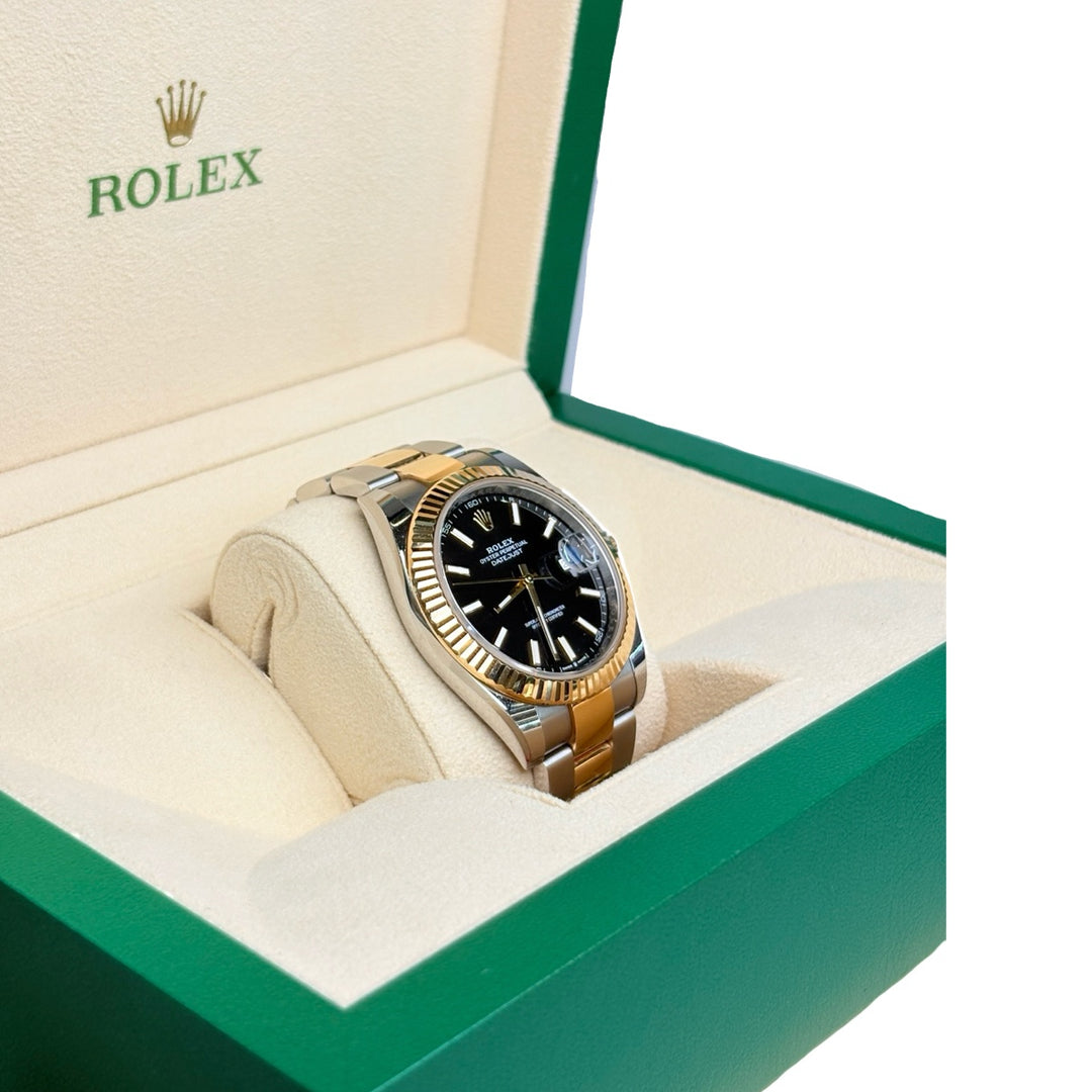 Rolex Datejust 41 mm Black Dial Oystersteel and Yellow Gold