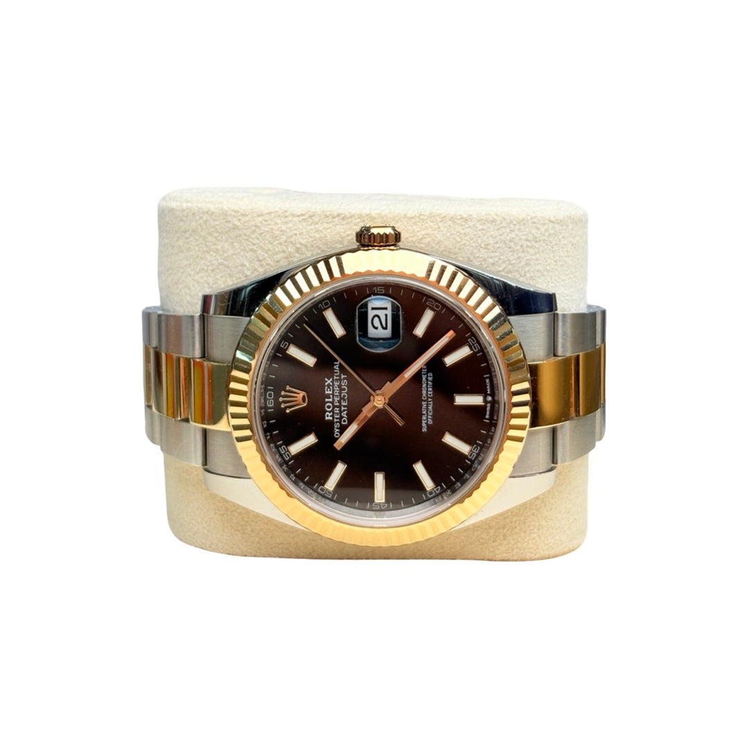Rolex Datejust 41 mm Black Dial Oystersteel and Yellow Gold
