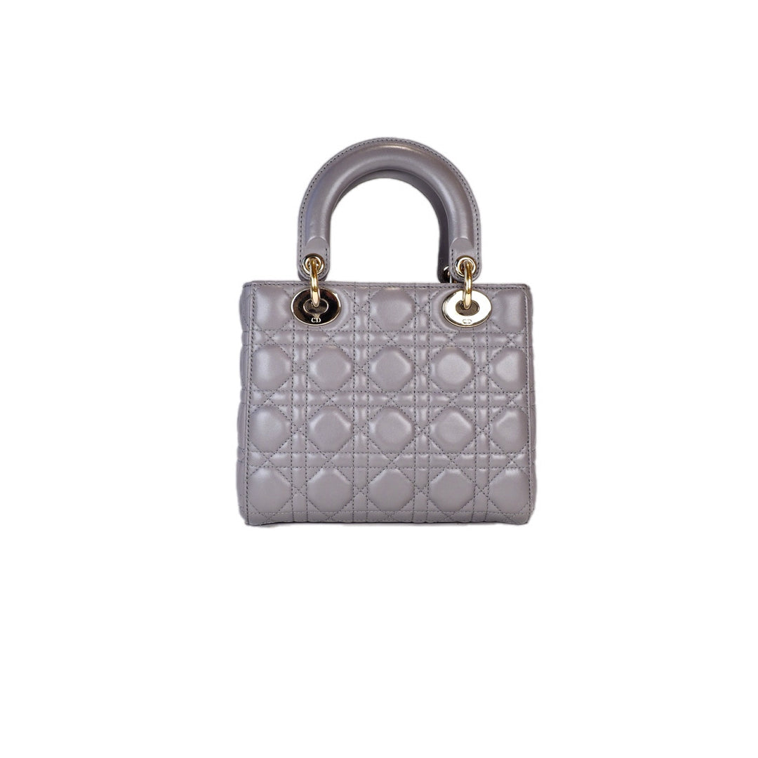 Dior Lady Dior Small Grey Bag