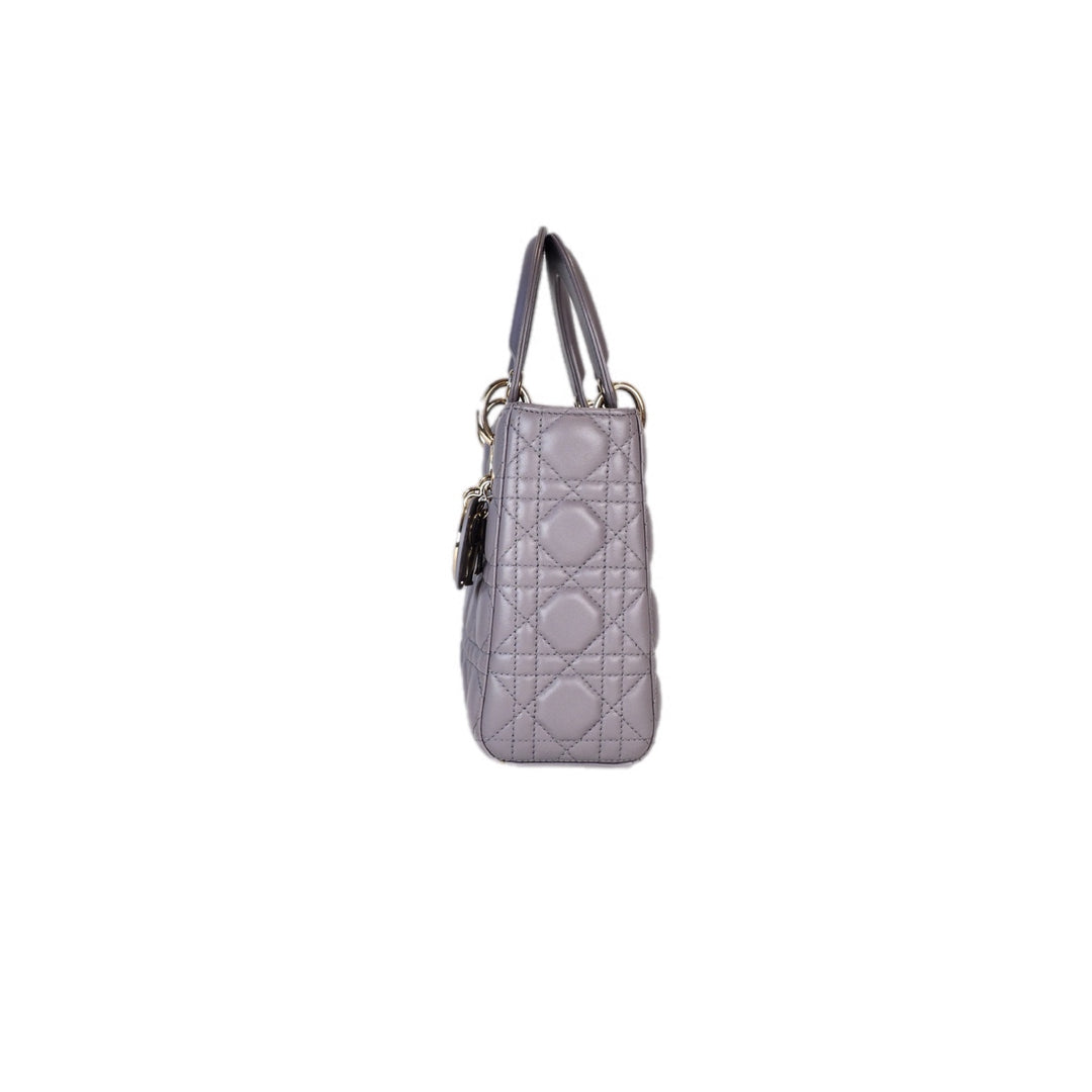 Dior Lady Dior Small Grey Bag