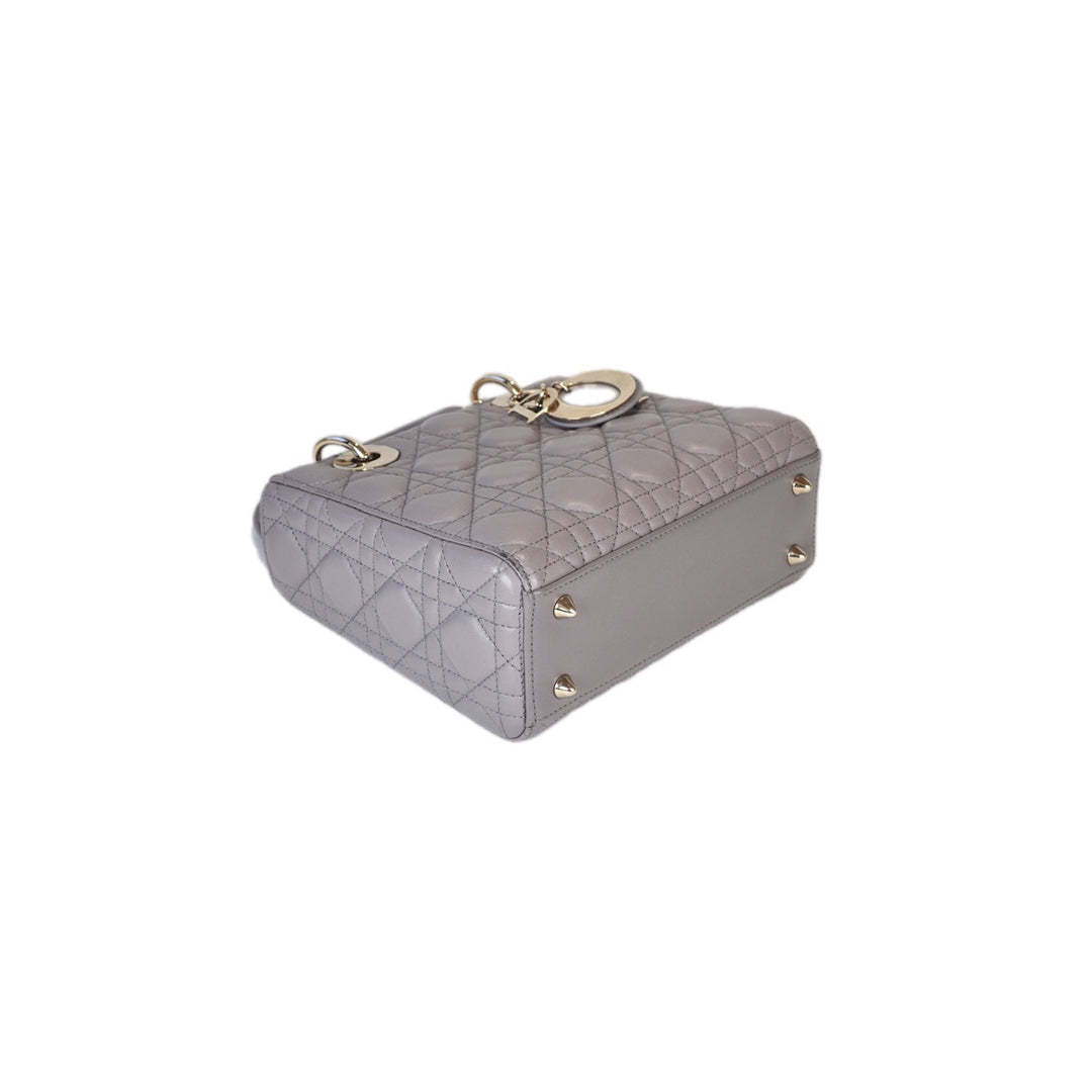 Dior Lady Dior Small Grey Bag