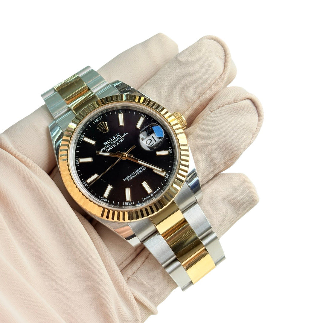 Rolex Datejust 41 mm Black Dial Oystersteel and Yellow Gold