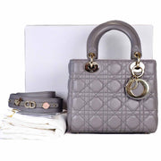 Dior Lady Dior Small Grey Bag