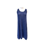 Pre-owned Chanel Navy Blue Pointelle Knit Vest Dress